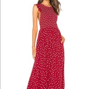 COPY - Free People Chambrays Dress red polka dot